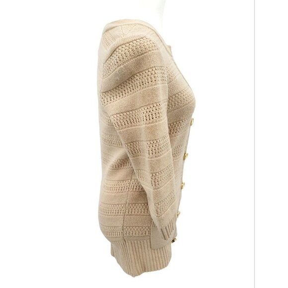 Juicy Couture Cardigan Womens Sz Small Cashmere Rabbit Hair Wool Pockets Tan NEW - Picture 7 of 10